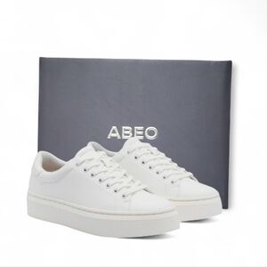 NWB ABEO Womens‎ 9.5 New LEATHER Jumpstreet White Comfort Platform Sneaker Shoes